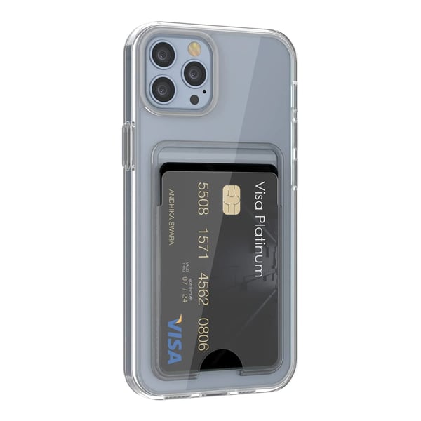 iPhone 13 Pro Mobilskal med Korthållare TPU - Transparent