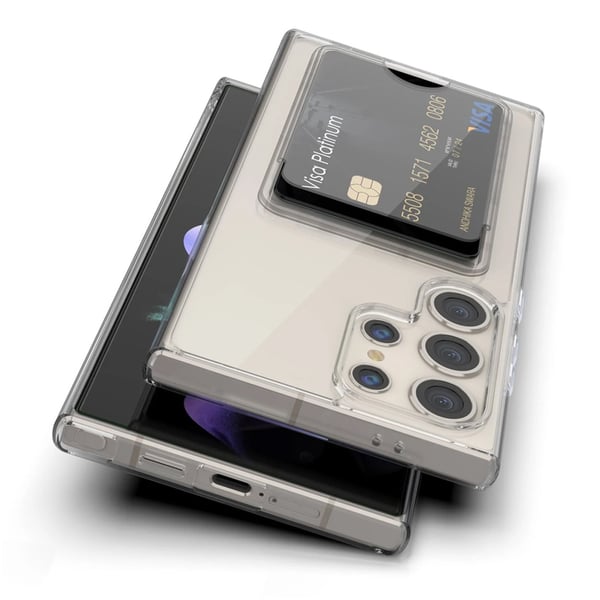 Samsung Galaxy S24 Ultra Mobilskal med Korthållare TPU - Transparent