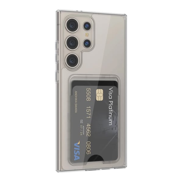 Samsung Galaxy S23 Ultra Mobilskal med Korthållare - Transparent