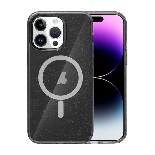 iPhone 14 Pro Mobilskal Glitter Magsafe - Svart