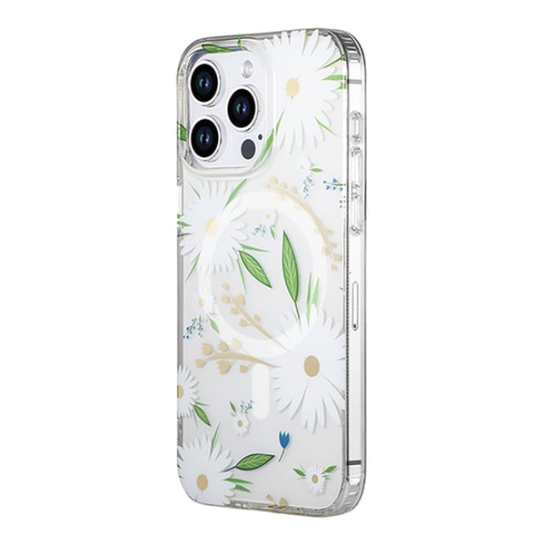 iPhone 14 Pro Mobilskal MagSafe - Blommor Vit