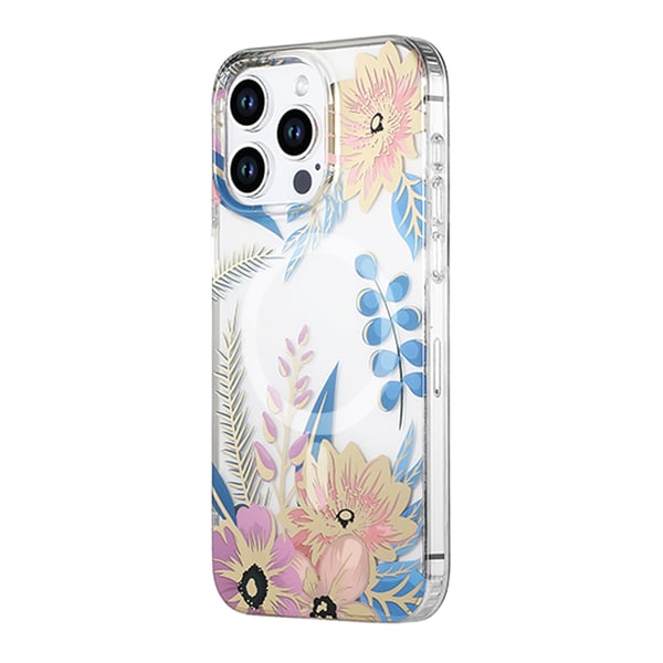 iPhone 14 Pro Max Mobilskal MagSafe - Blommor Rosa/Blå