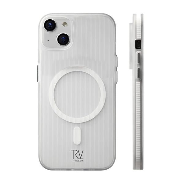 iPhone 15 Mobilskal Korrugerad med Magsafe Rvelon - Vit