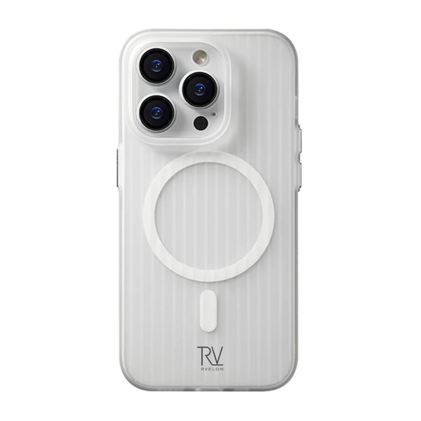 iPhone 15 Pro Mobilskal Korrugerad med Magsafe Rvelon - Vit
