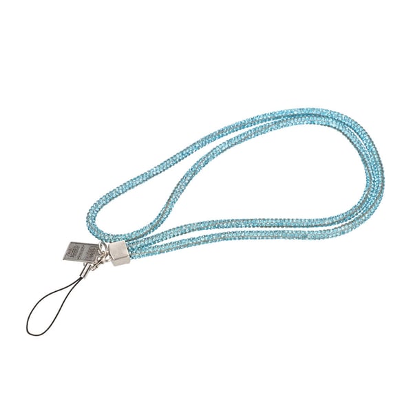Mobilhalsband Snöre - Blå glitter