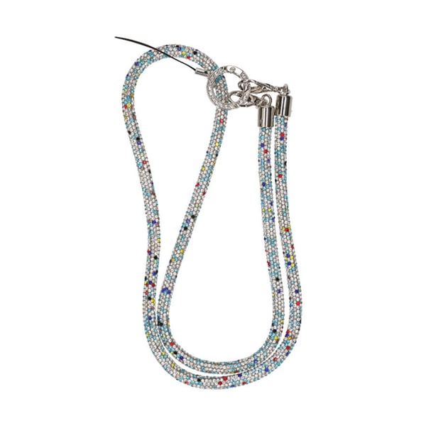 Mobilband Halsband 80cm - Flerfärgad glitter
