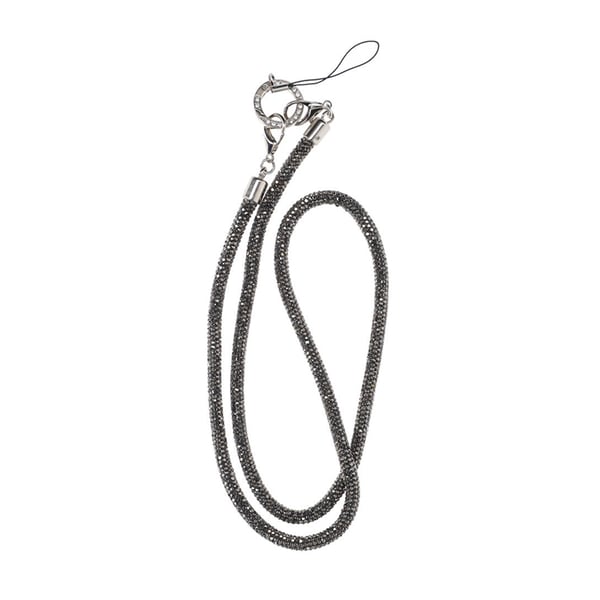 Mobilband Halsband 80cm - Mörkgrå glitter