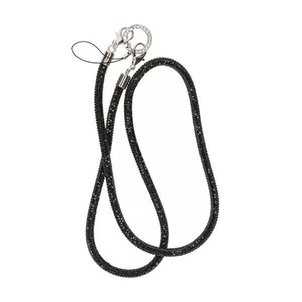 Mobilband Halsband 80cm - Svart glitter