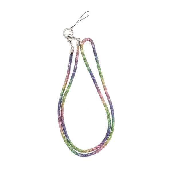 Mobilband Halsband 120cm - Regnbågsfärgad glitter