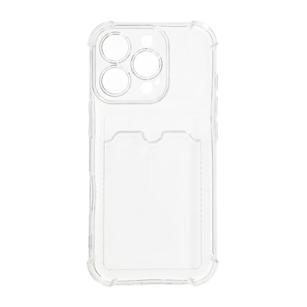 iPhone 16 Pro Max Mobilskal Stöttåligt med Korthållare - Transparent