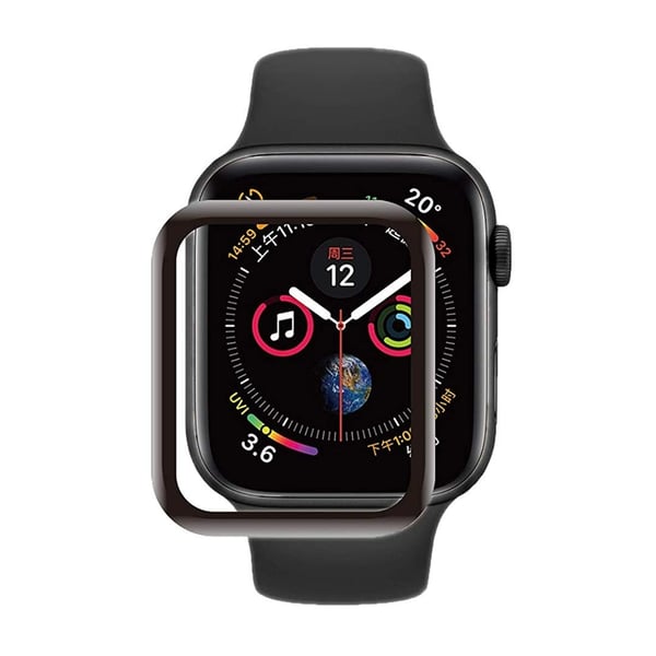 Skärmskydd Apple Watch SE 40mm 3D Härdat Glas Svart Skärmskydd Apple Watch SE 40mm 3D Härdat Glas Svart
