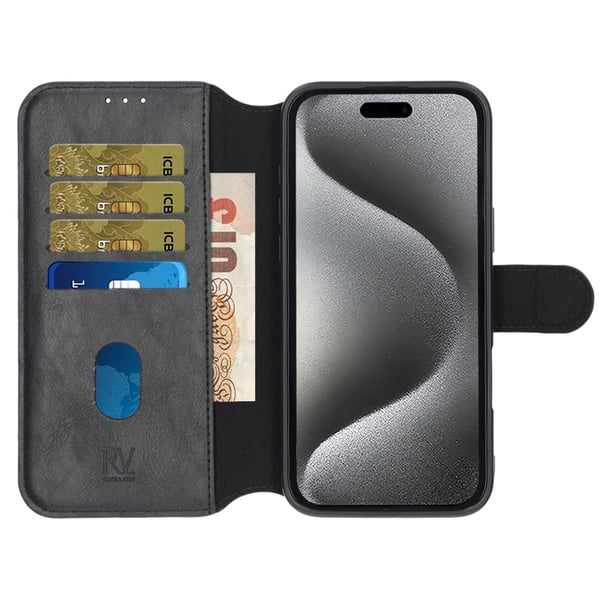 iPhone 16 Plus Plånboksfodral Rvelon - Svart
