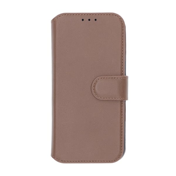 iPhone 16 Pro Plånboksfodral Äkta Läder Rvelon - Brun