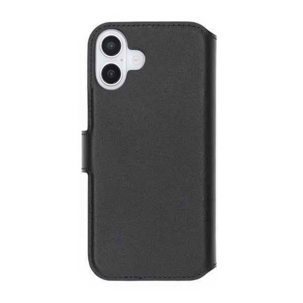 iPhone 16 Plus Plånboksfodral Äkta Läder Rvelon - Svart