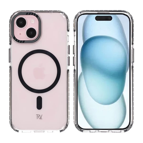 iPhone 15 Rvelon Mobilskal Magnet Förstärkt - Svart