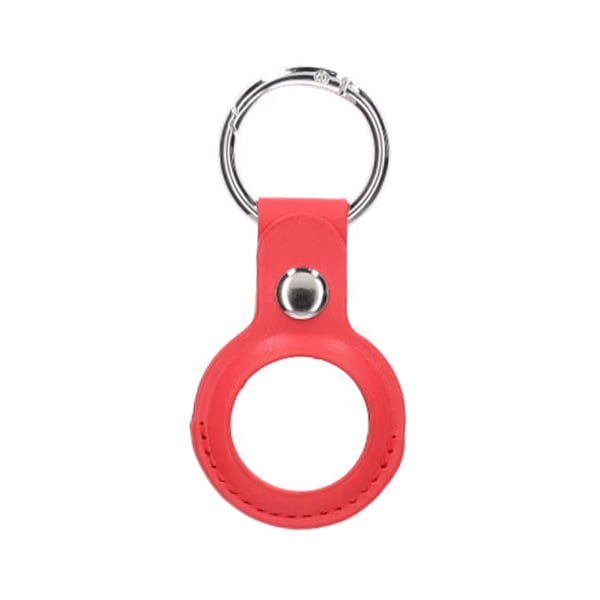 Airtag Fodral PU-Läder Nyckelring - Rosa