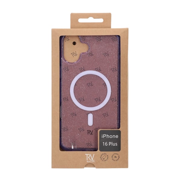 iPhone 16 Plus Rvelon Mobilskal TPU med MagSafe - Glitter Lila