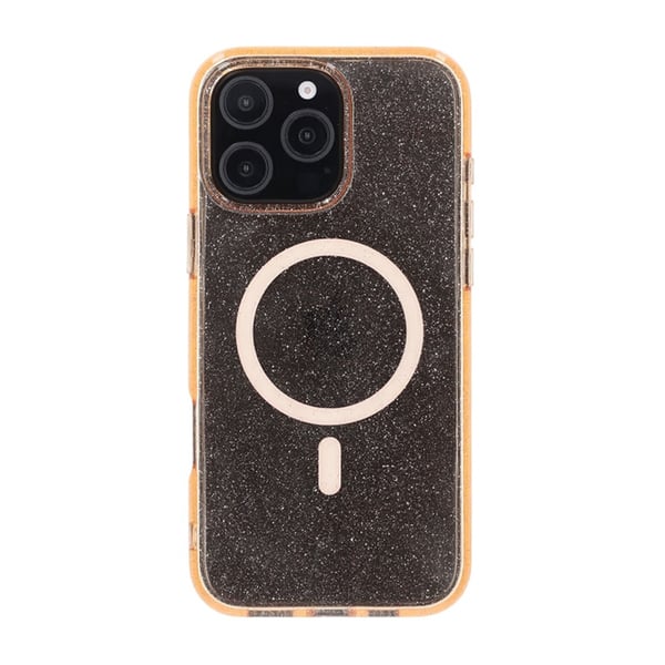 iPhone 16 Pro Max Rvelon Mobilskal TPU med MagSafe - Glitter Guld