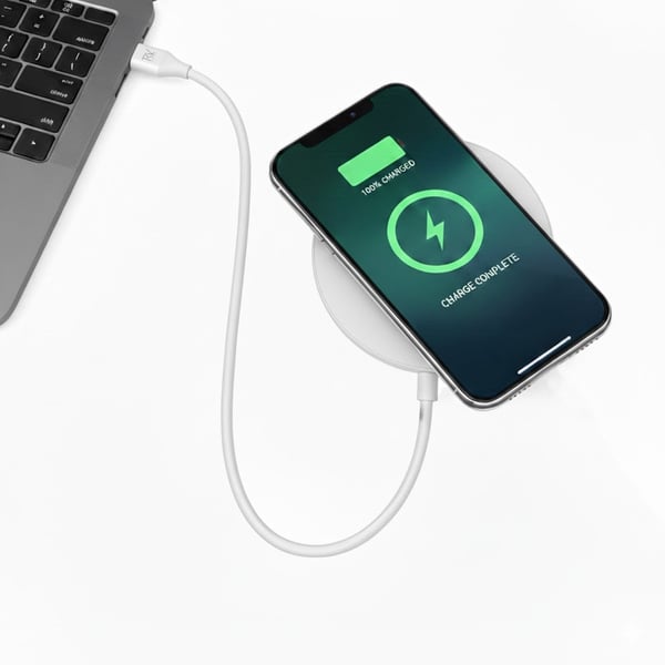 Rvelon Trådlös MagSafe Laddare med Stativ Qi2 15W USB-C - Vit