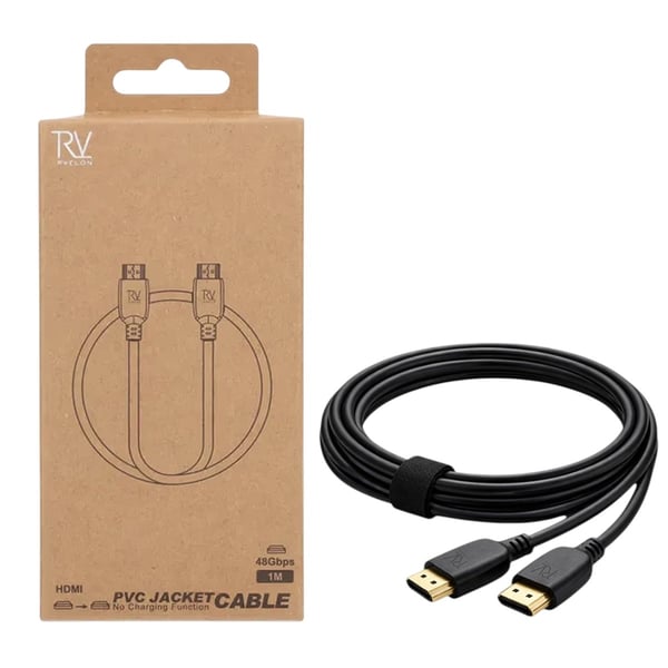 Rvelon HDMI 2.1 Kabel AM till AM (30AWG) -1 meter