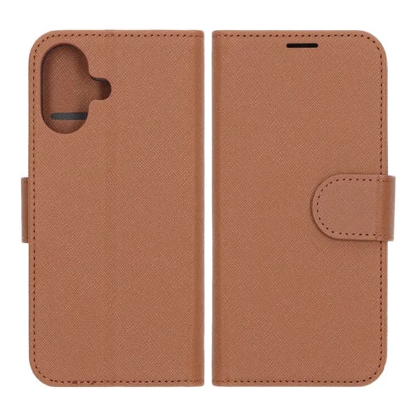 Plånboksfodral med stativ till iPhone 17 - Brun