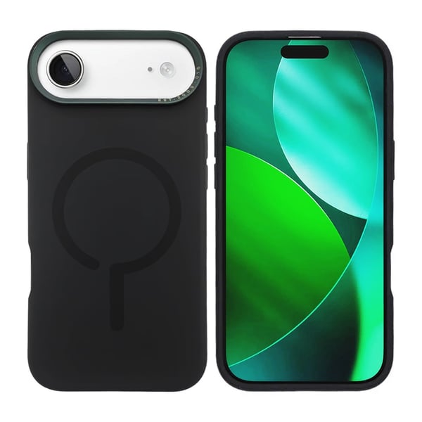 Mobilskal Silikon med Kamera Metallram för iPhone Air - Svart