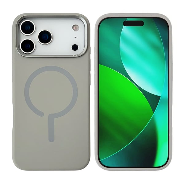 Mobilskal Silikon med Kamera Metallram för iPhone 17 Pro - Grå
