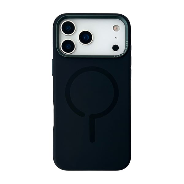 Mobilskal Silikon med Kamera Metallram för iPhone 17 Pro - Svart