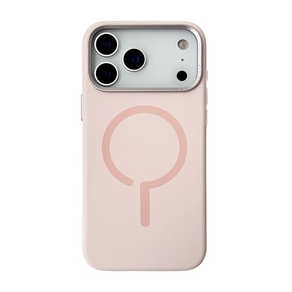 Mobilskal Silikon med Kamera Metallram för iPhone 17 Pro - Rosa