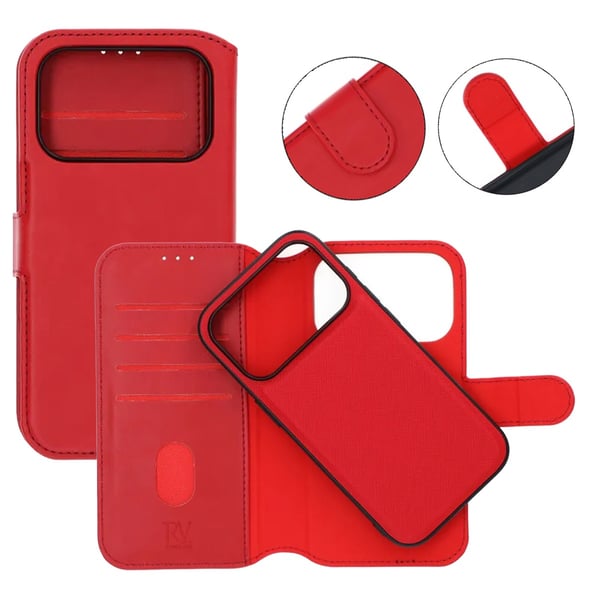 Rvelon Plånboksfodral Magnet för iPhone 17 Pro - Röd