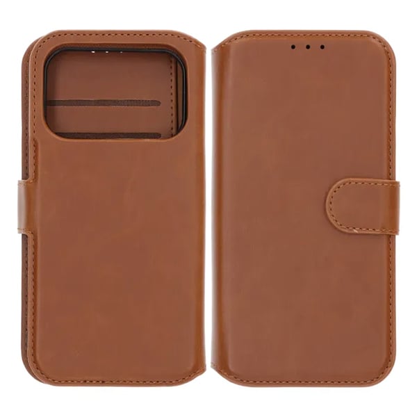 Rvelon Plånboksfodral Magnet för iPhone 17 Pro - Brun