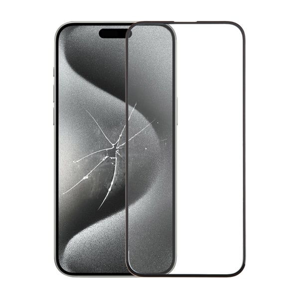 Rvelon Skärmskydd iPhone 15 Pro Max Härdat Glas 2.5D - Svart (miljö)
