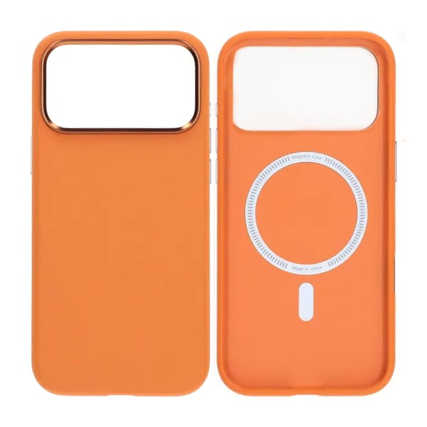 Mobilskal konstläder med Magsafe för iPhone 17 Pro - Orange