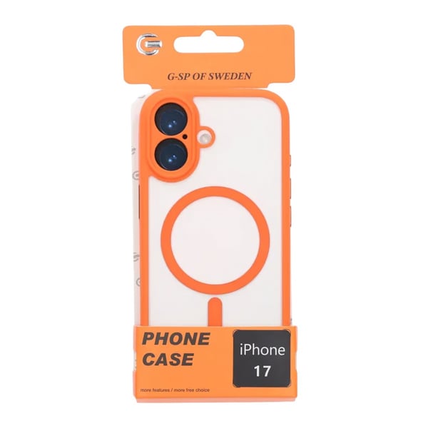 Skal för iPhone 17 med MagSafe & Kameraskydd med Orange
