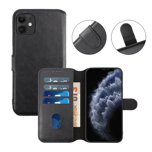 iPhone 11 Plånboksfodral Magnet Rvelon - Svart