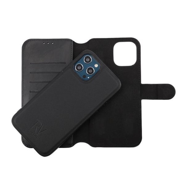 iPhone 12 Pro Max Plånboksfodral Magnet Rvelon - Svart