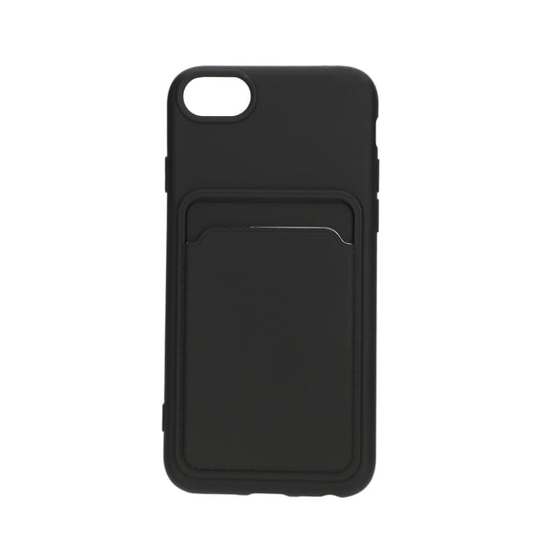iPhone 7/8/SE (2020/2022) Silikonskal med Korthållare - Svart