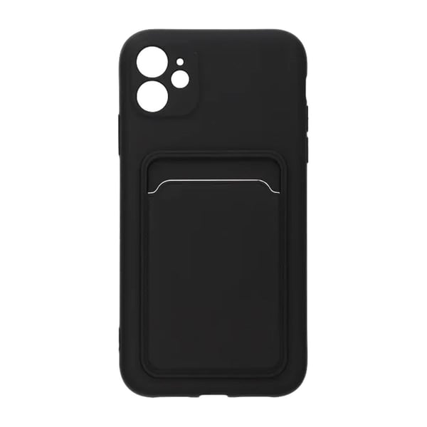 iPhone 11 Silikonskal med Korthållare - Svart