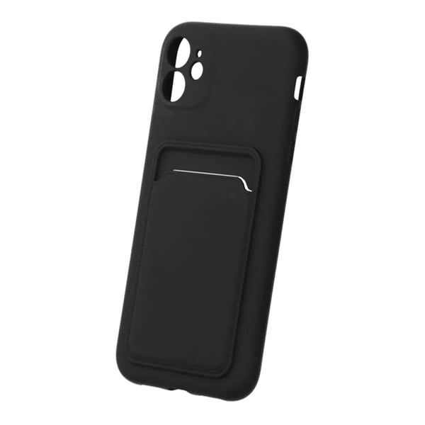 iPhone 11 Silikonskal med Korthållare - Svart