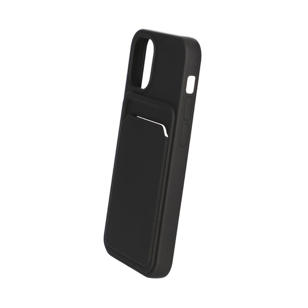 iPhone 12 Mini Silikonskal med Korthållare - Svart