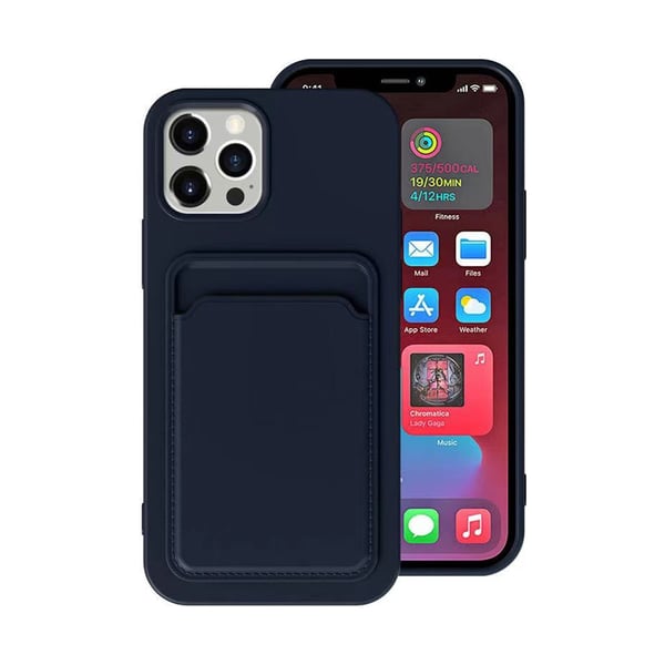 iPhone 13 Silikonskal med Korthållare - Blå iPhone 13 Silikonskal med Korthållare - Blå