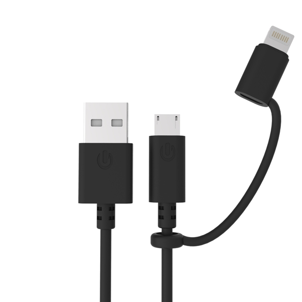 G-SP Micro-USB Kabel Lightning Adapter 1 meter - Svart