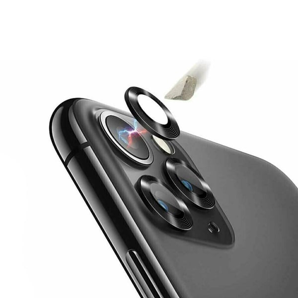 iPhone 12 Mini Linsskydd med Metallram - Svart (2-pack)