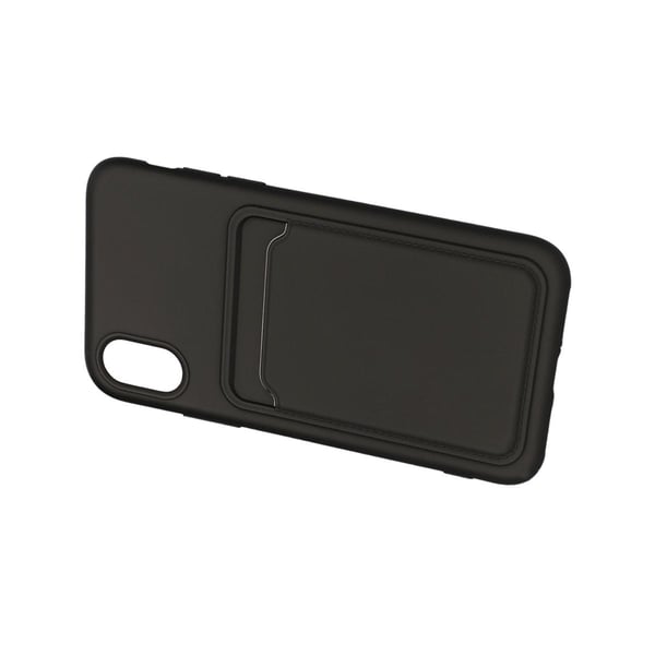 iPhone X/XS Silikonskal med Korthållare - Svart