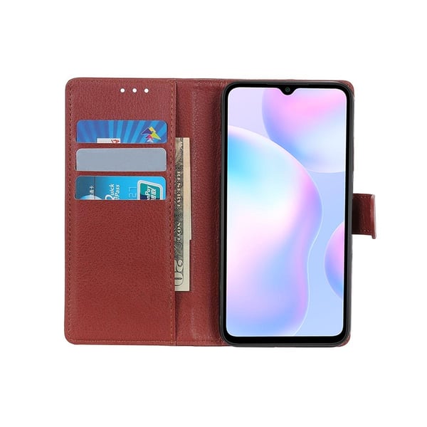 Xiaomi Redmi 9A Plånboksfodral med Stativ - Brun