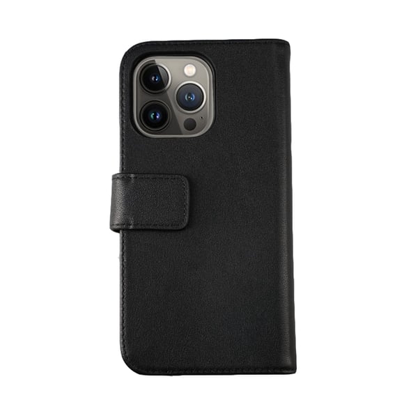iPhone 13 Pro Plånboksfodral Läder Rvelon - Svart
