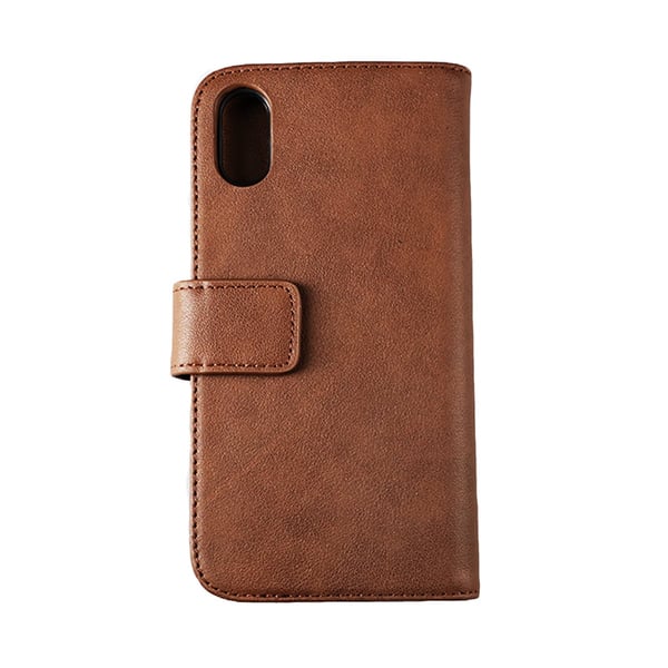 Rvelon Plånboksfodral Läder för iPhone X och XS - Brun