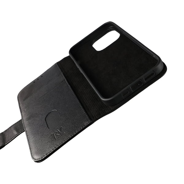 iPhone 12 Mini Plånboksfodral Läder Rvelon - Svart