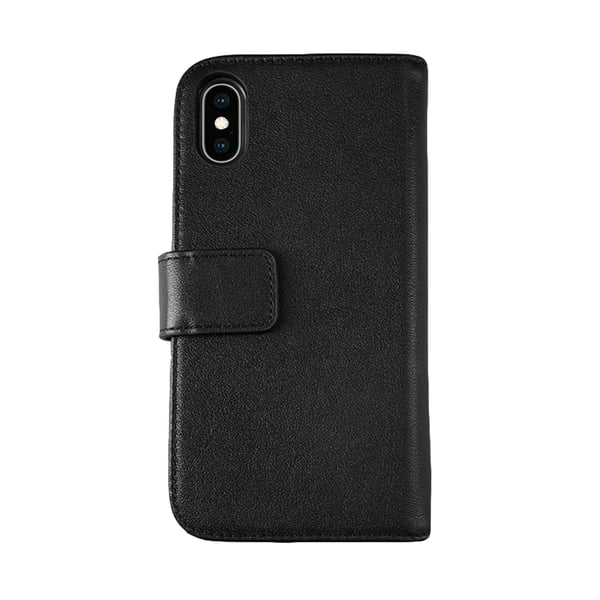 iPhone X/XS Plånboksfodral Läder Rvelon - Svart
