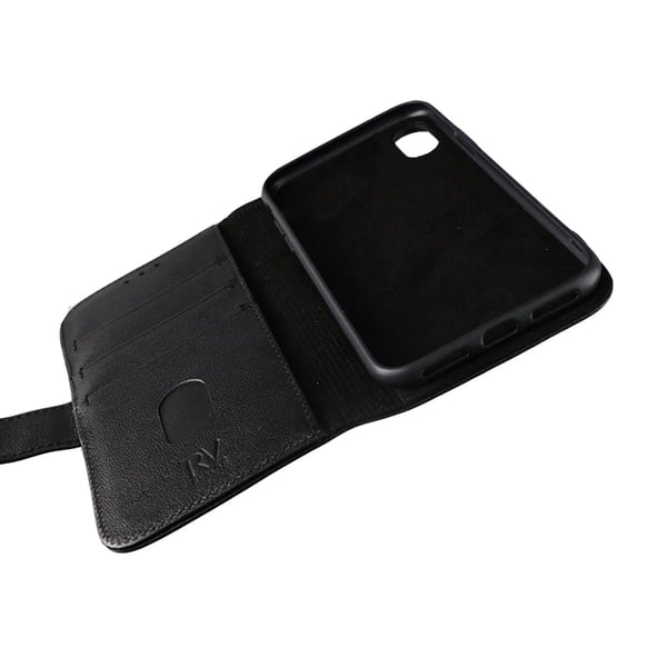 iPhone X/XS Plånboksfodral Läder Rvelon - Svart